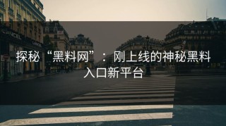 探秘“黑料网”：刚上线的神秘黑料入口新平台