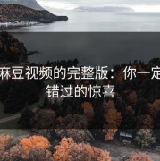 探索麻豆视频的完整版：你一定不能错过的惊喜