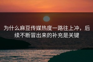 为什么麻豆传媒热度一路往上冲，后续不断冒出来的补充是关键