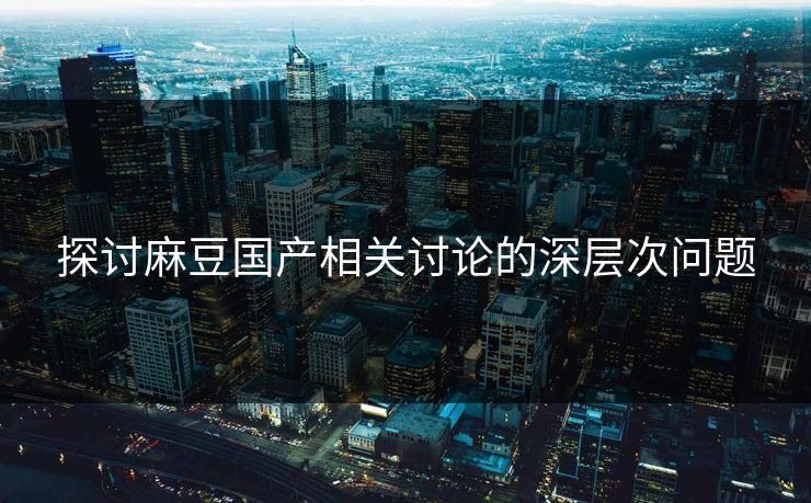 探讨麻豆国产相关讨论的深层次问题 探讨麻豆国产相关讨论的深层次问题