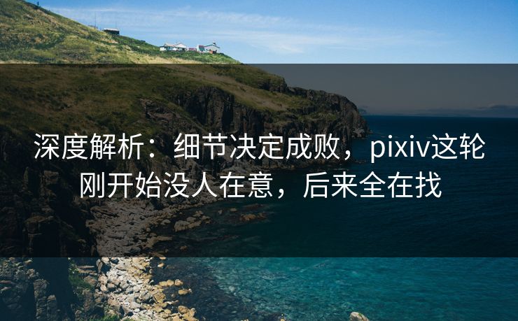 深度解析：细节决定成败，pixiv这轮刚开始没人在意，后来全在找