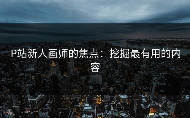P站新人画师的焦点：挖掘最有用的内容