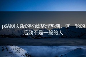 p站网页版的收藏整理热潮：这一轮的后劲不是一般的大